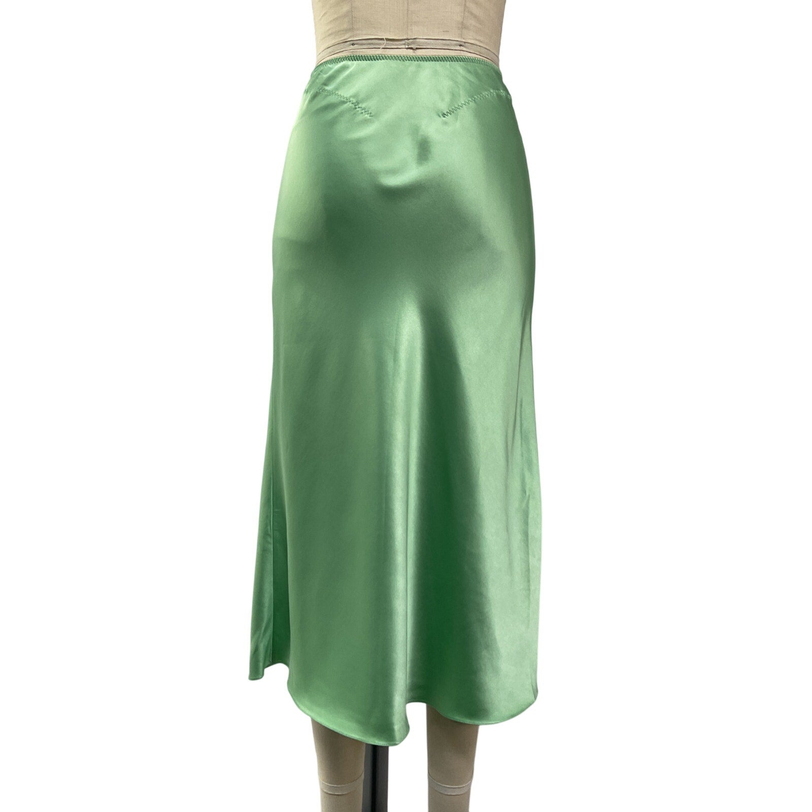 Anna October 'Voleta' Green Viscose Midi Skirt Size S