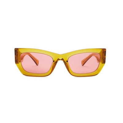 Miu Miu Bold Gold Rectangle Frame Sunglasses
