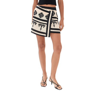 Johanna Ortiz Chic Multicolor Roots Wrap Skirt Size 10