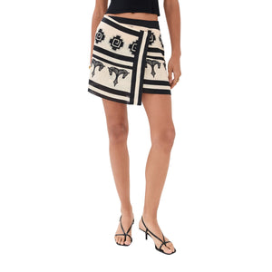 Johanna Ortiz Chic Multicolor Roots Wrap Skirt Size 10