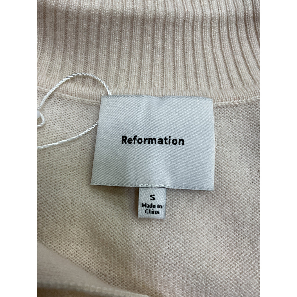 Reformation 'Louise' Cream Cashmere Polo Sweater Size S