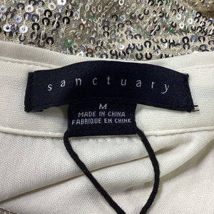 Sanctuary Sparkling Champagne Radiant Sequin Blouse Size M NWT
