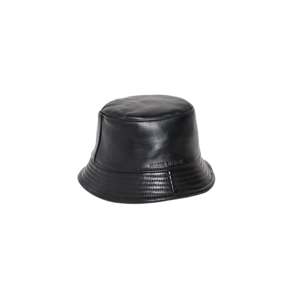 Isabel Marant 'Haley' Black Leather Bucket Hat Size 57