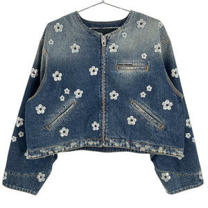 Marc Jacobs Sequined Blue Daisy Jacket Size L