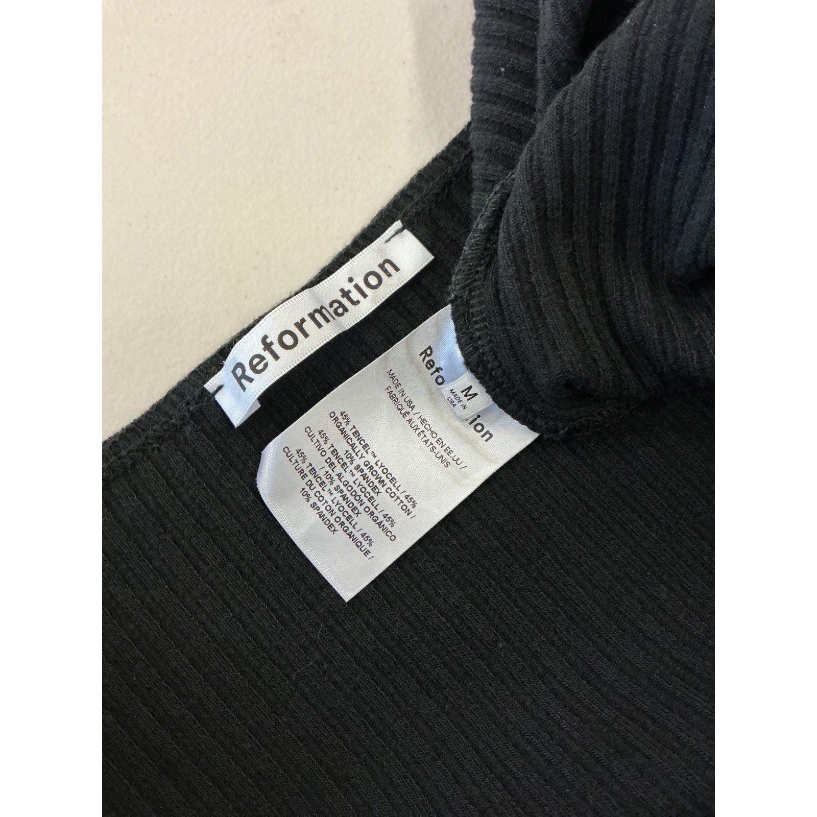 Reformation 'Banks' Black Knit Long Sleeve Dress Size M