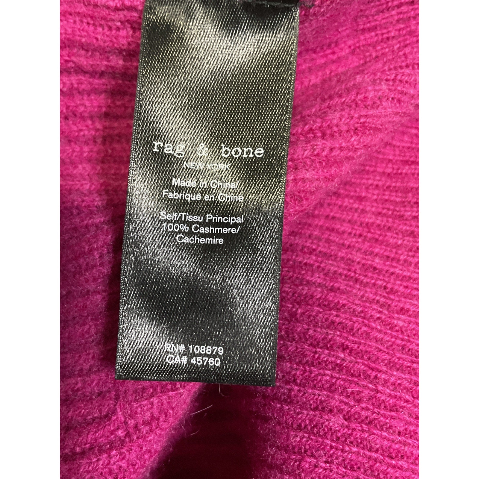 Rag & Bone 'Pierce' Pink Cashmere Slim-Fit V Neck Sweater Size XS