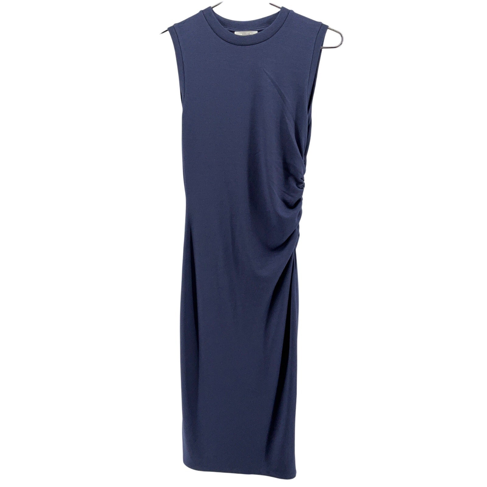 Vince Stretch Jersey Blue Polyester Sleeveless Midi-Dress Size XS