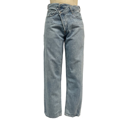 Agolde High Rise Blue Criss Cross Denim Jeans Size 25