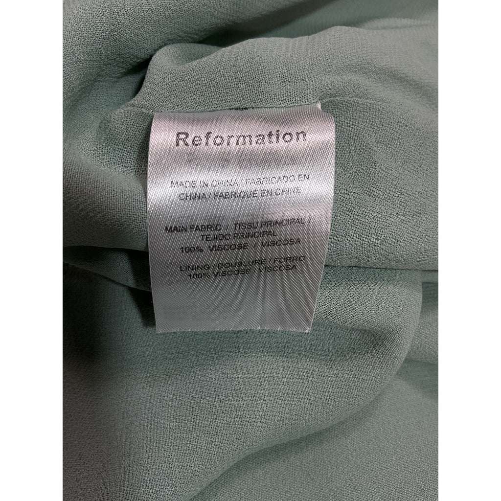 Reformation 'Westerly' Green Square Neck Dress Size 0
