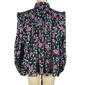 Isabel Marant Floral Print Black Vega Blouse Size FR 36 / US 4