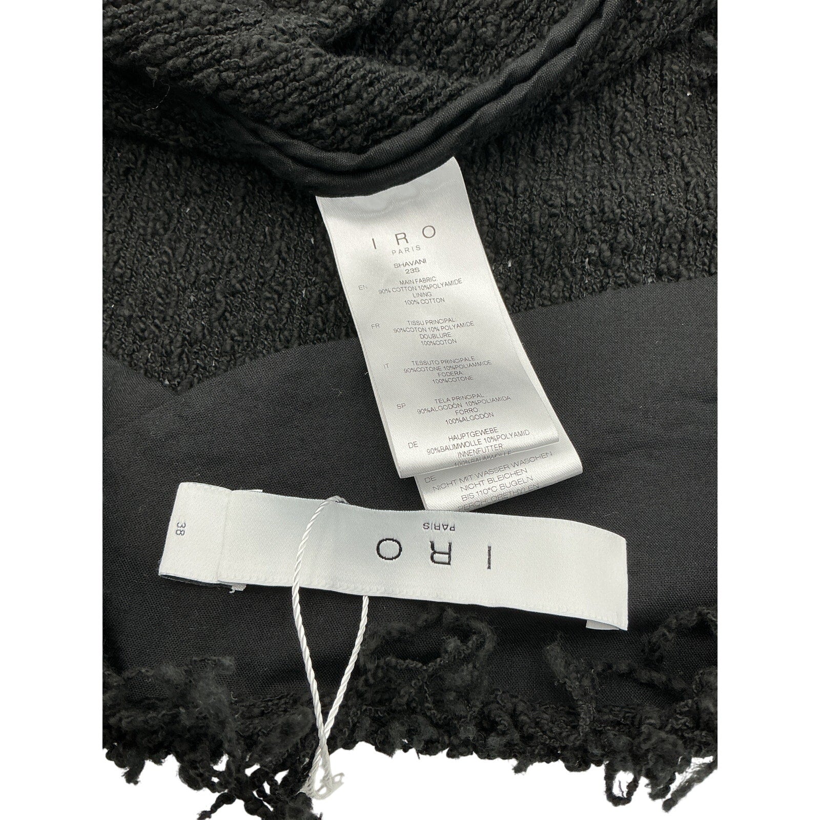 Iro 'Shavani' Black Cotton Jacket Size 38