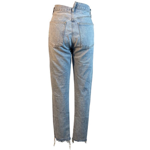Agolde Crisscross Blue Straight Leg Denim Jeans Size 25