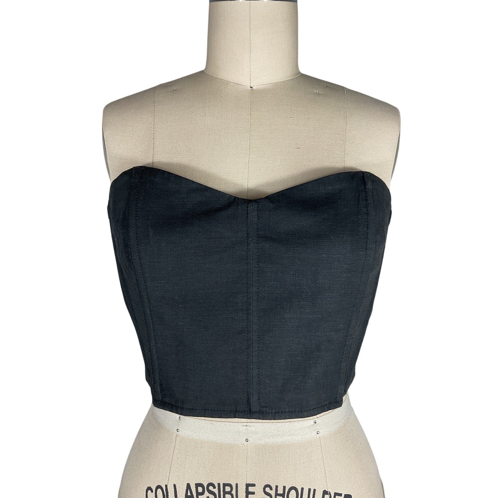 L'Academie 'Ember' Black Viscose Corset Top Size M - NWT