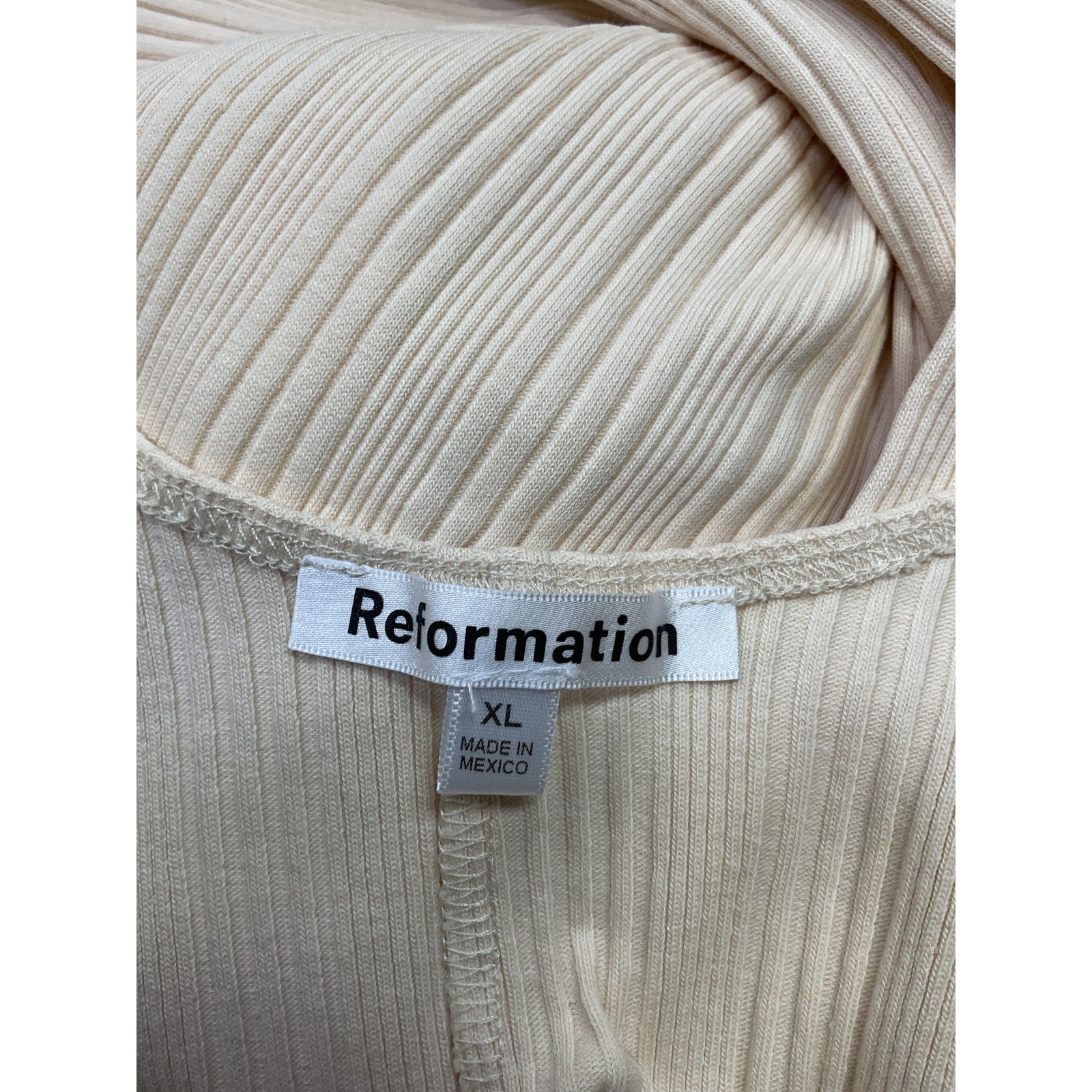 Reformation 'Delphina' White Cotton Knit Dress Size XL