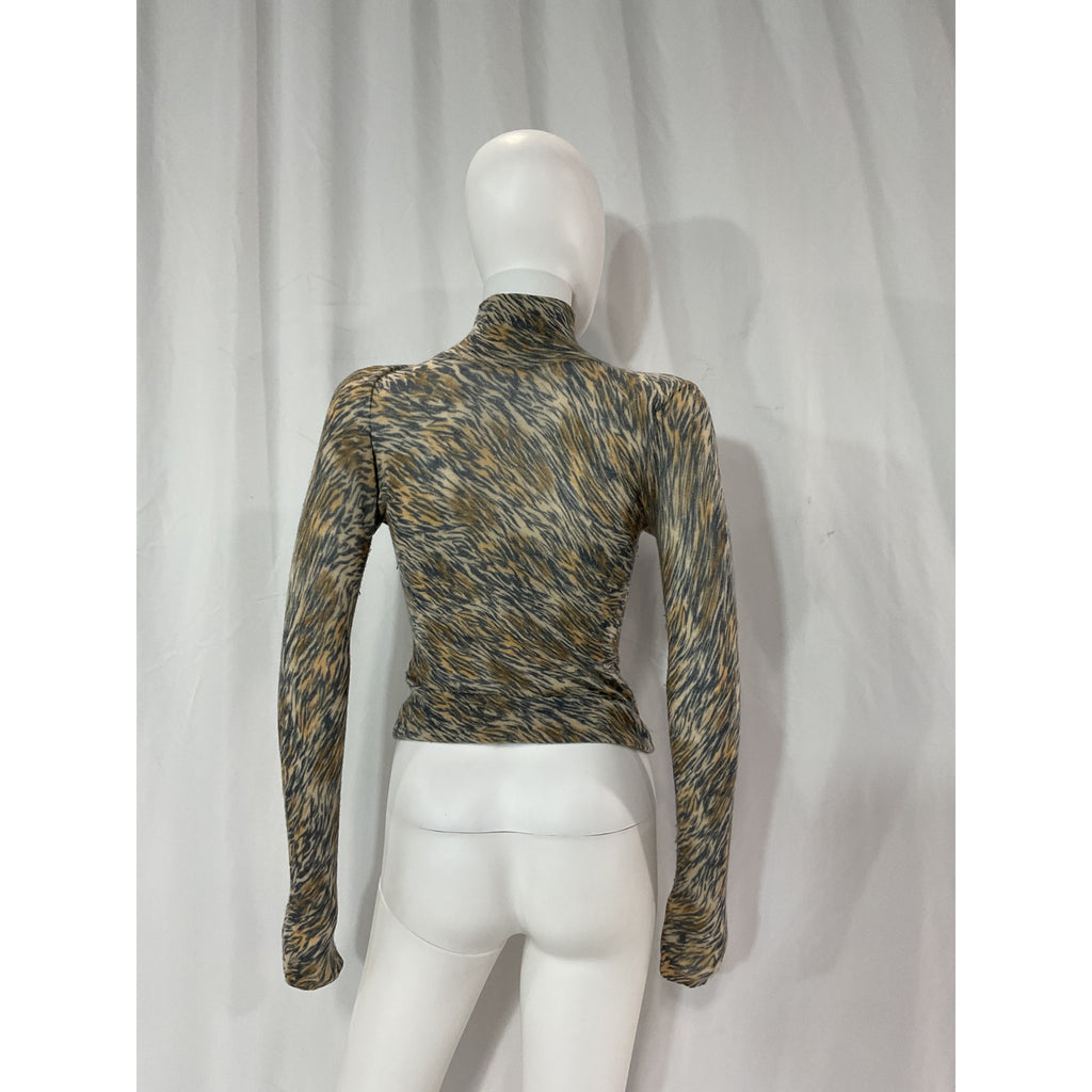 Autumn Cashmere 'Tiger' Brown Print Crewneck Size XS