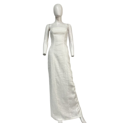 Helsa Strapless White Linen Maxi Dress Size XS