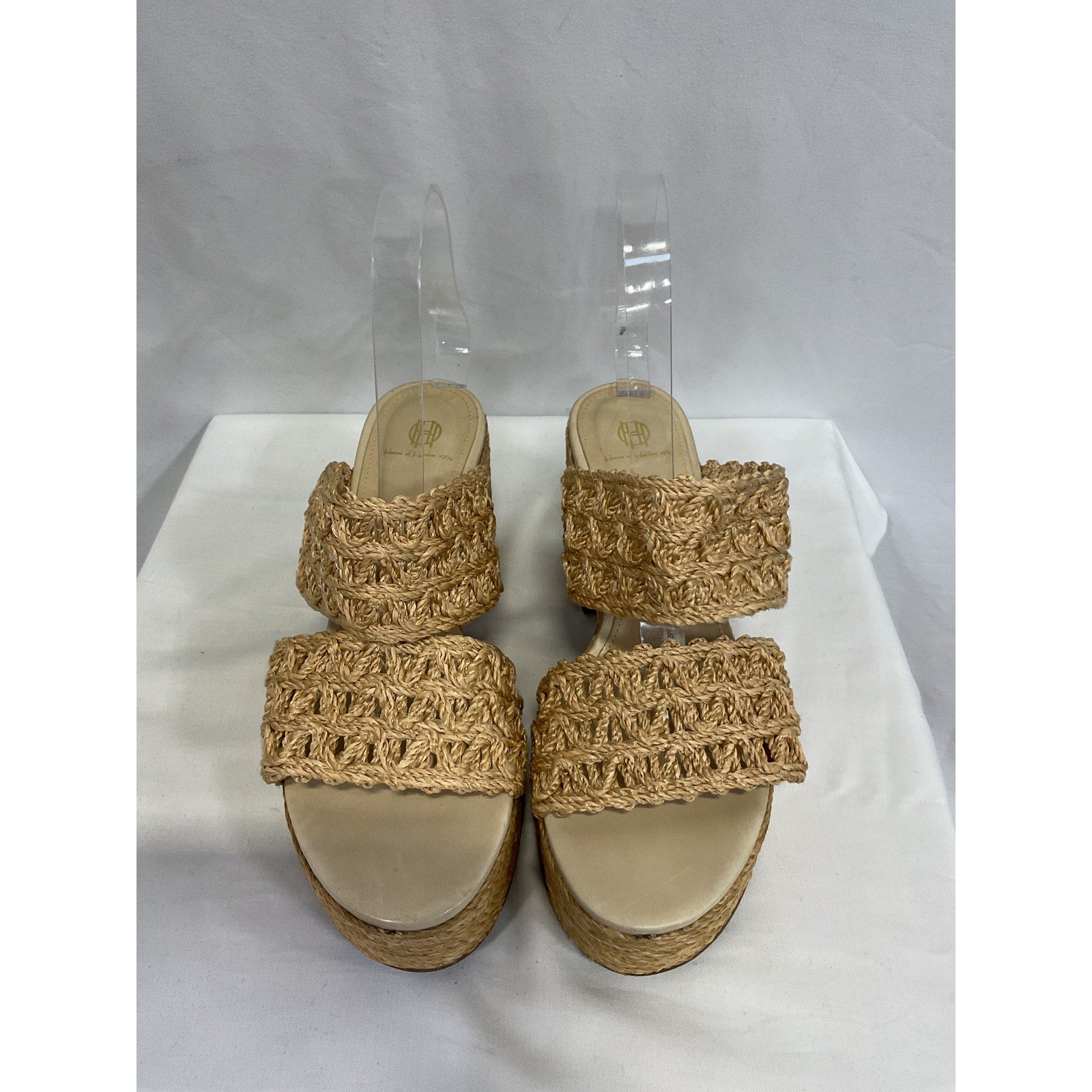 House Of Harlow 1960 x Revolve 'Birdie' Beige Raffia Heel Size 7