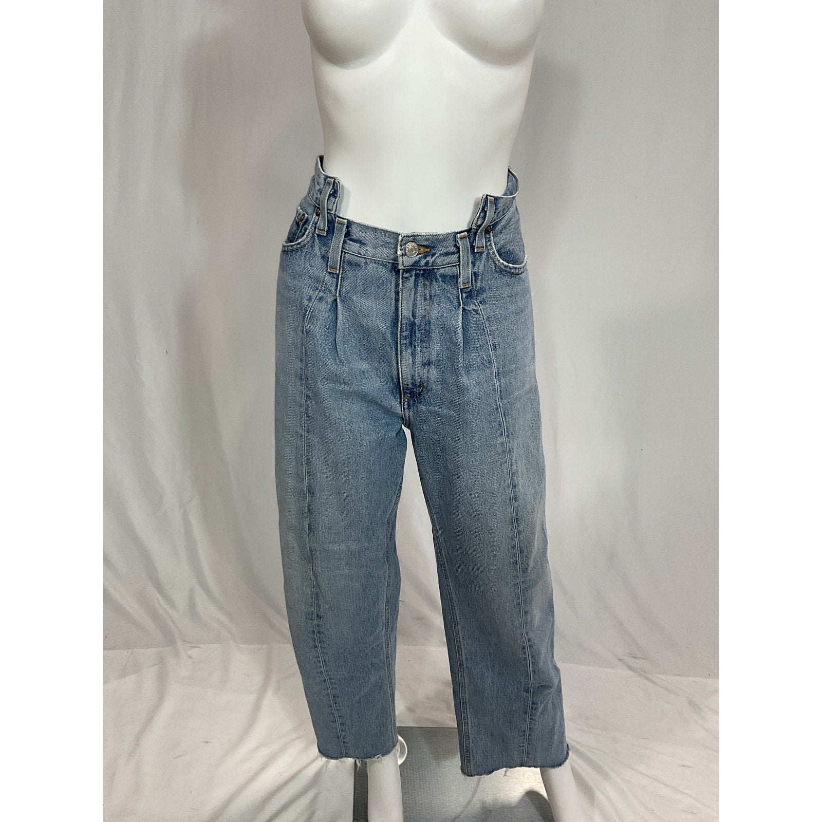 Agolde 'Pieced' Blue Angled Denim Jeans Size 27