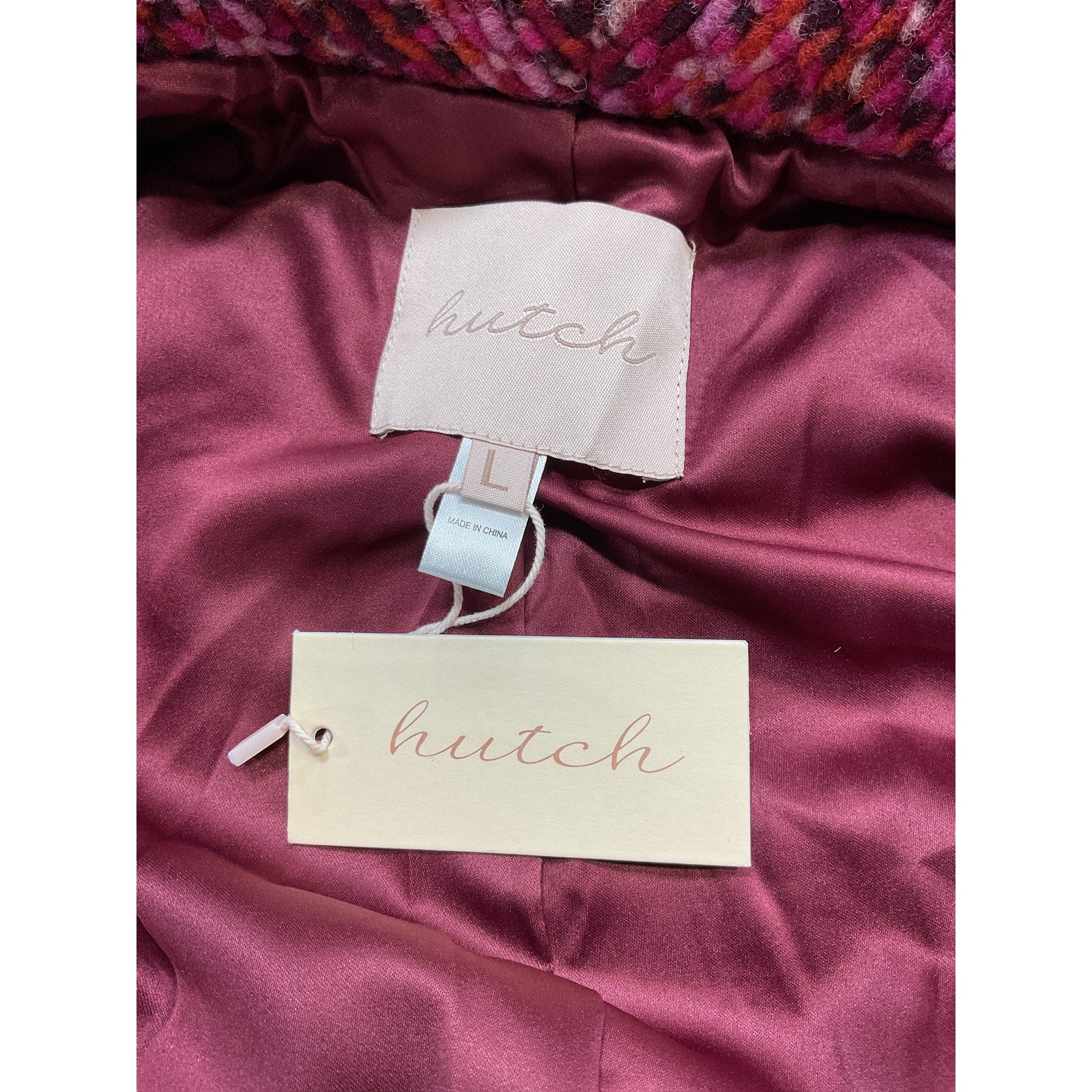 Hutch 'Kat' Pink Wrap Coat Size L - NWT