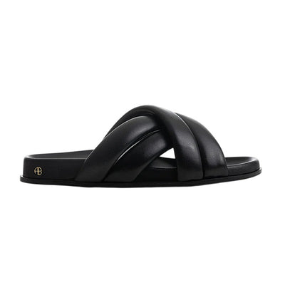 Anine Bing Padded Black Lizzie Slides Size 37 EU / 7 US