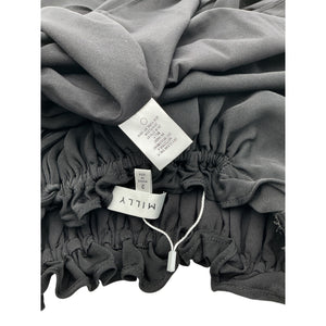 Milly 'April' Black Silk Strapless Ruffled Silk Top Size 2