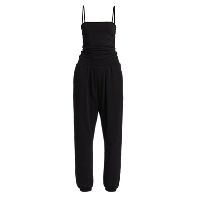 Atm Anthony Thomas Melillo 'Ruched' Black Cotton-Blend Jogger-Style Jumpsuit Size XS
