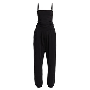 Atm Anthony Thomas Melillo 'Ruched' Black Cotton-Blend Jogger-Style Jumpsuit Size XS