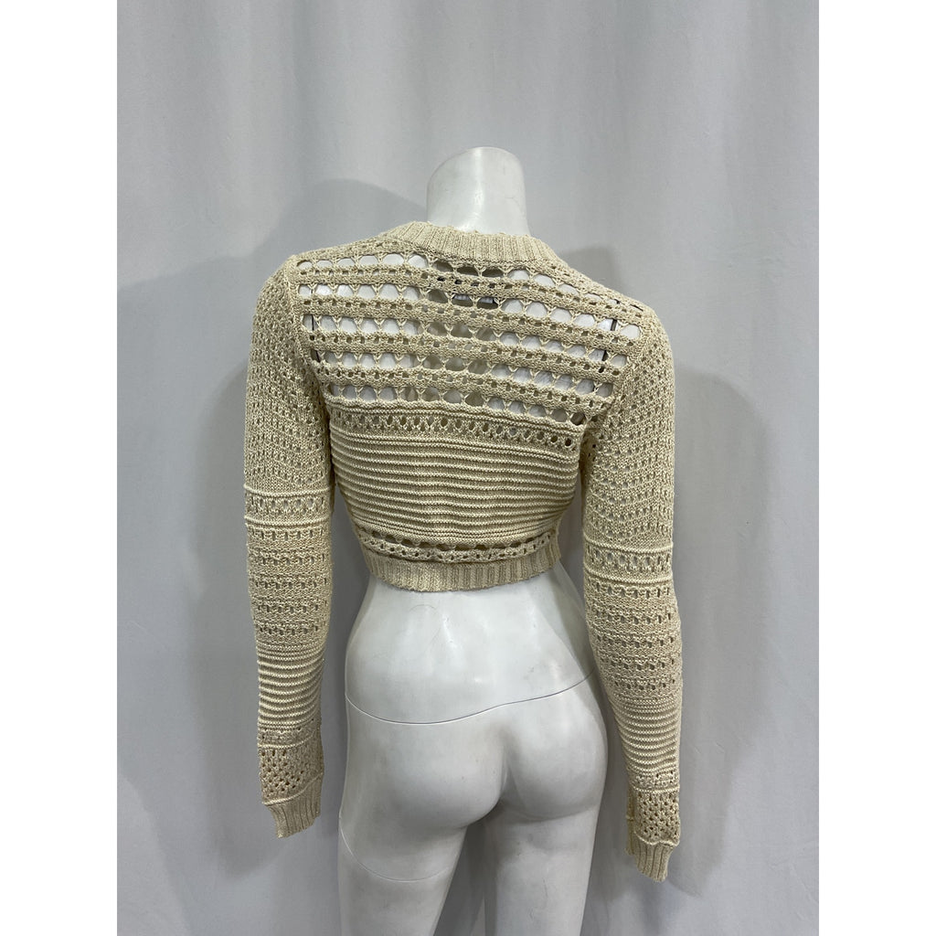 Retrofete 'Nico' White Cotton Cardigan Size XS