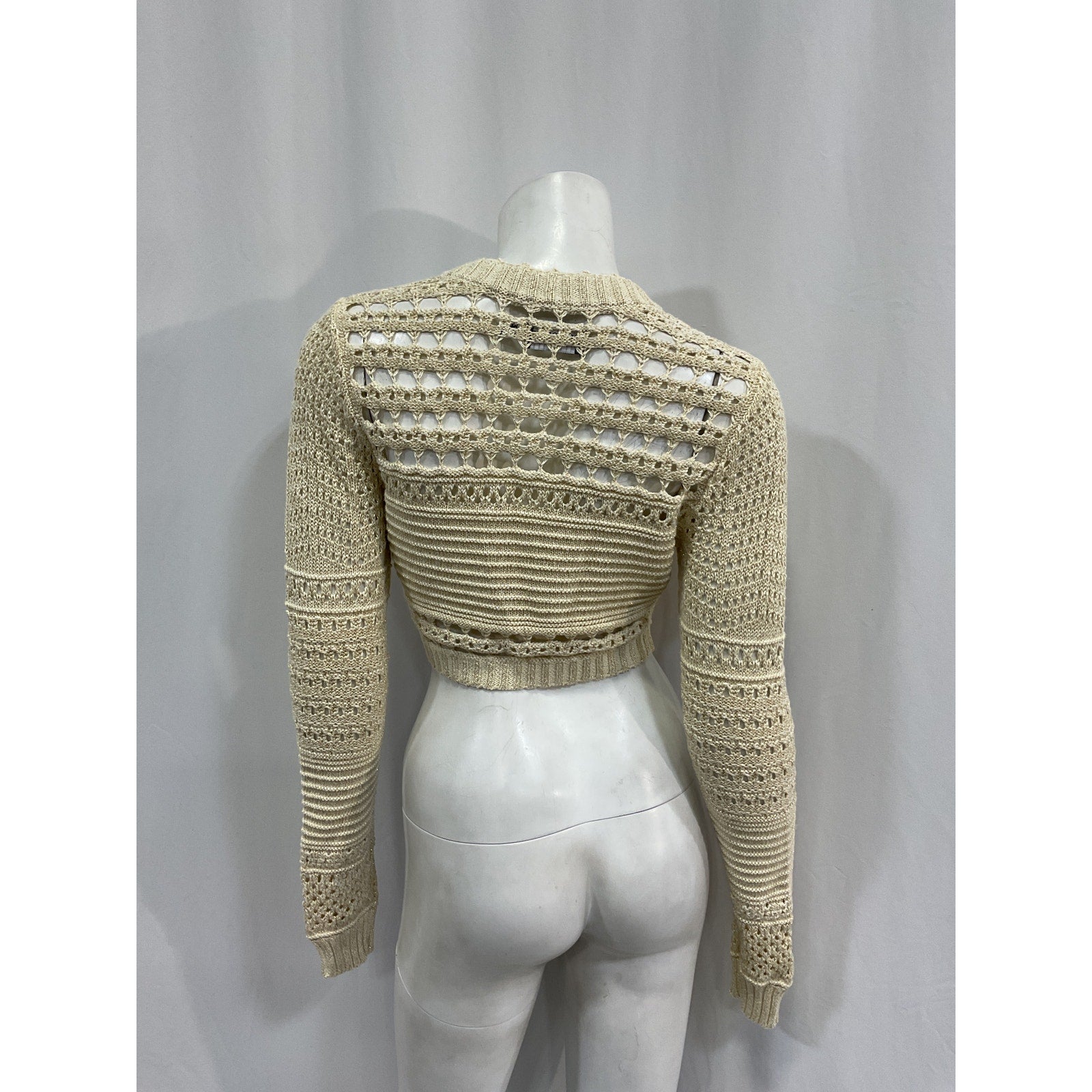 Retrofete 'Nico' White Cotton Cardigan Size XS