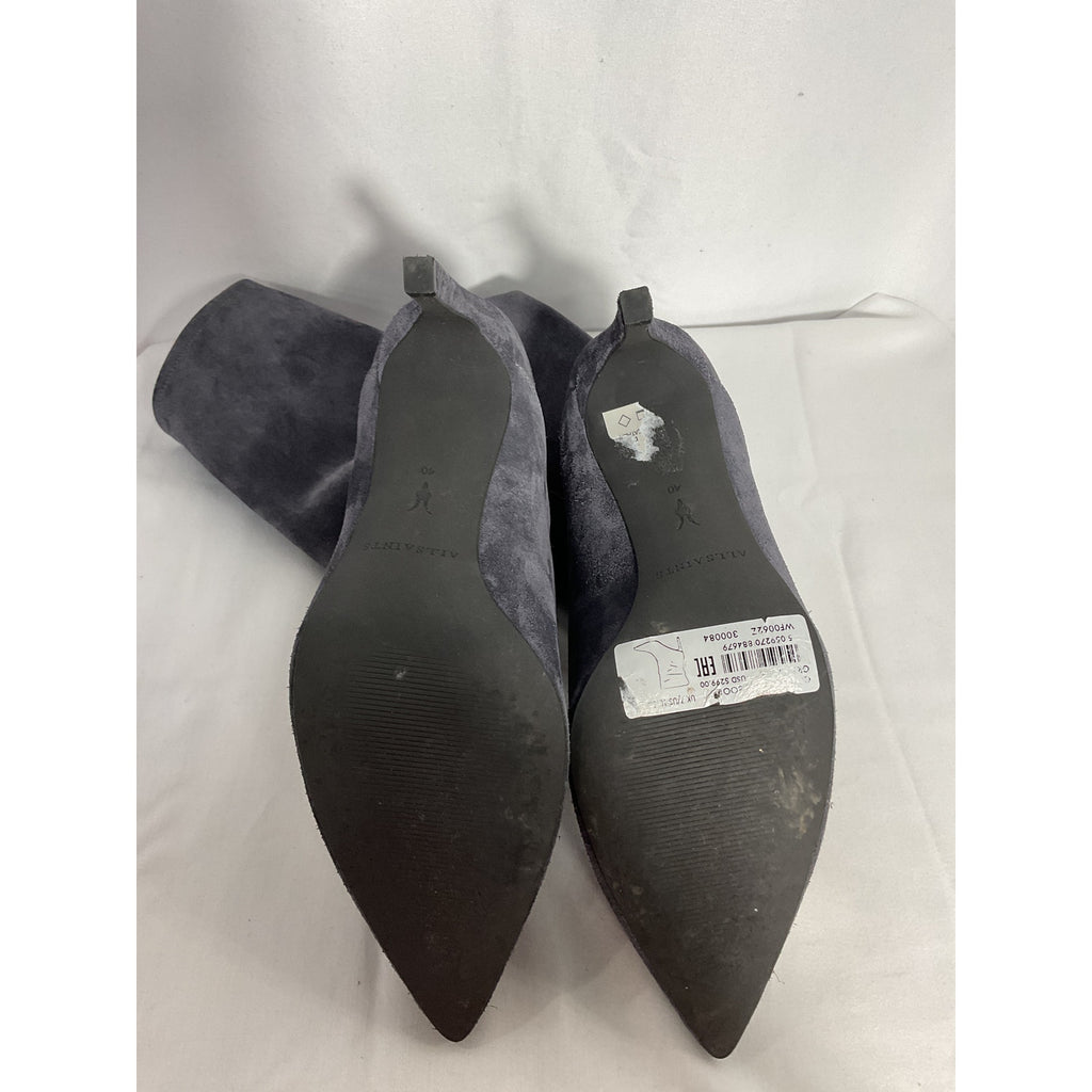 Allsaints 'Orlana' Grey Suede Leather Boots Size 10