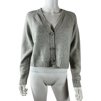 Ba&sh Luxurious Light Heather Gray Clapam Cardigan Size S