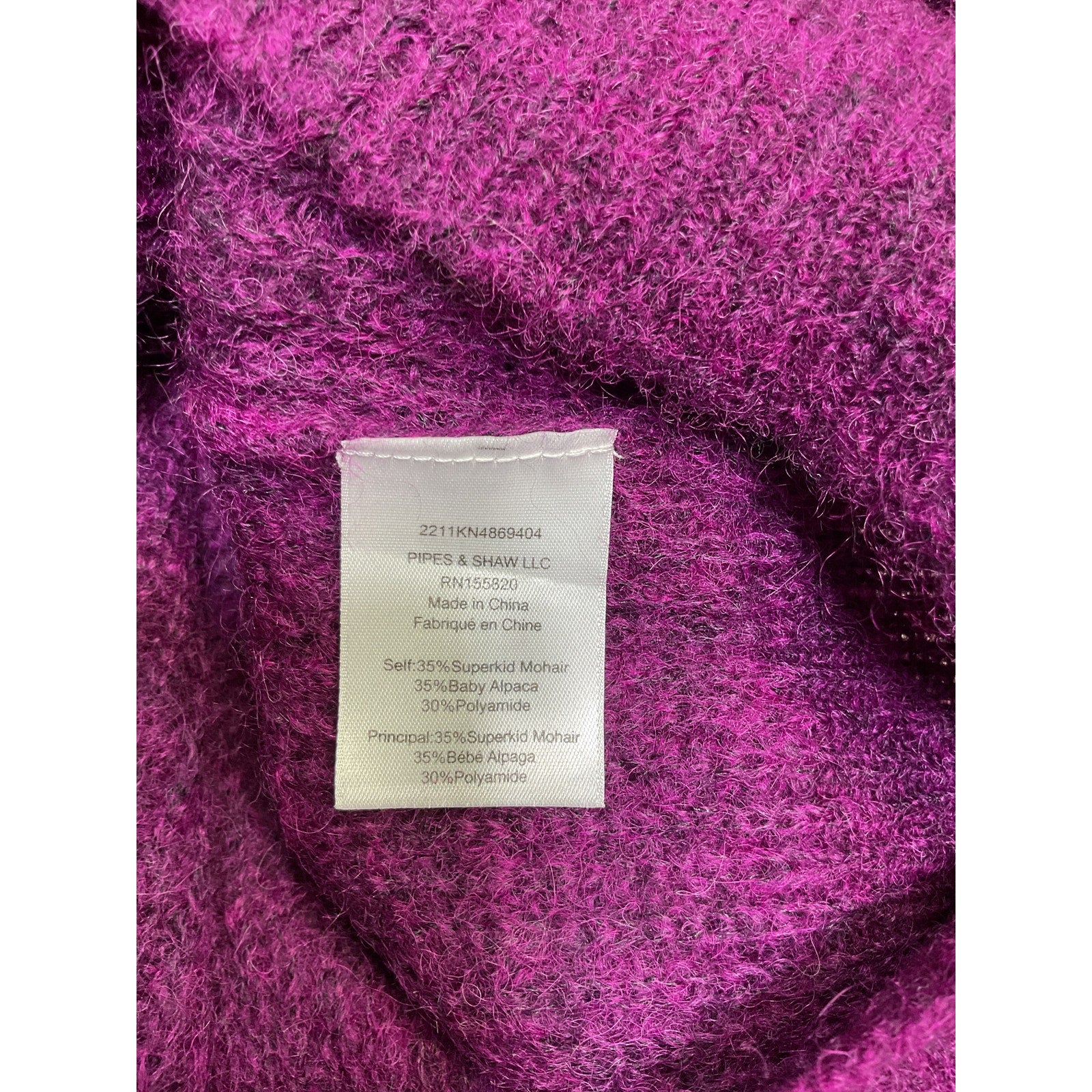 Veronica Beard 'Melinda' Purple Polyamide Crew-Neck Sweater Size M