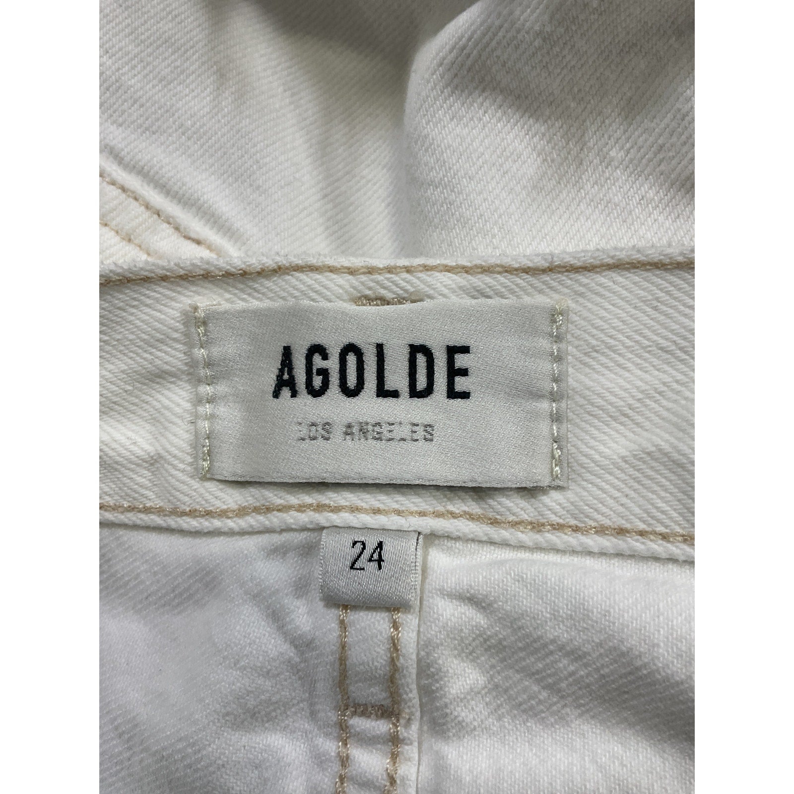 Agolde 'Parker' White Vintage Cut Off Denim Jean Short Size 24