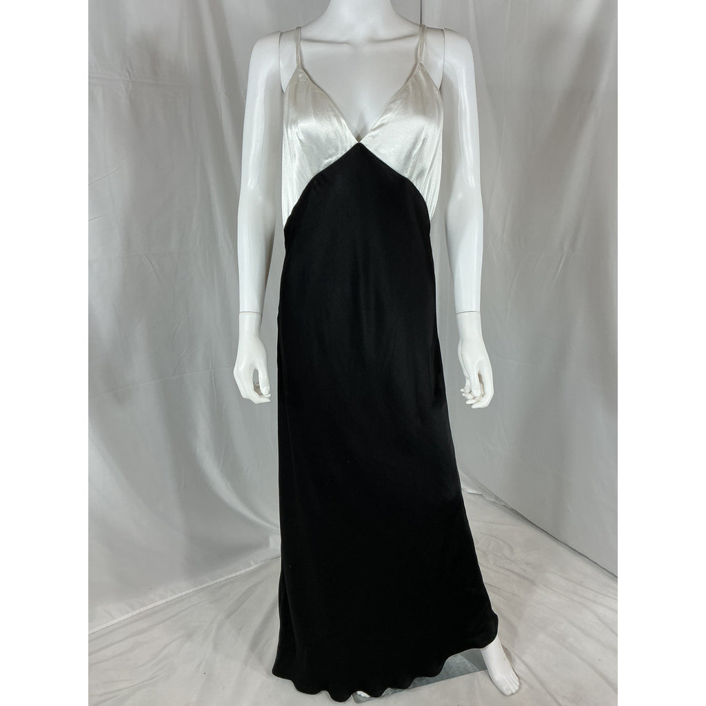 Dissh 'Milly' Black Viscose Satin Midi Dress Size 12