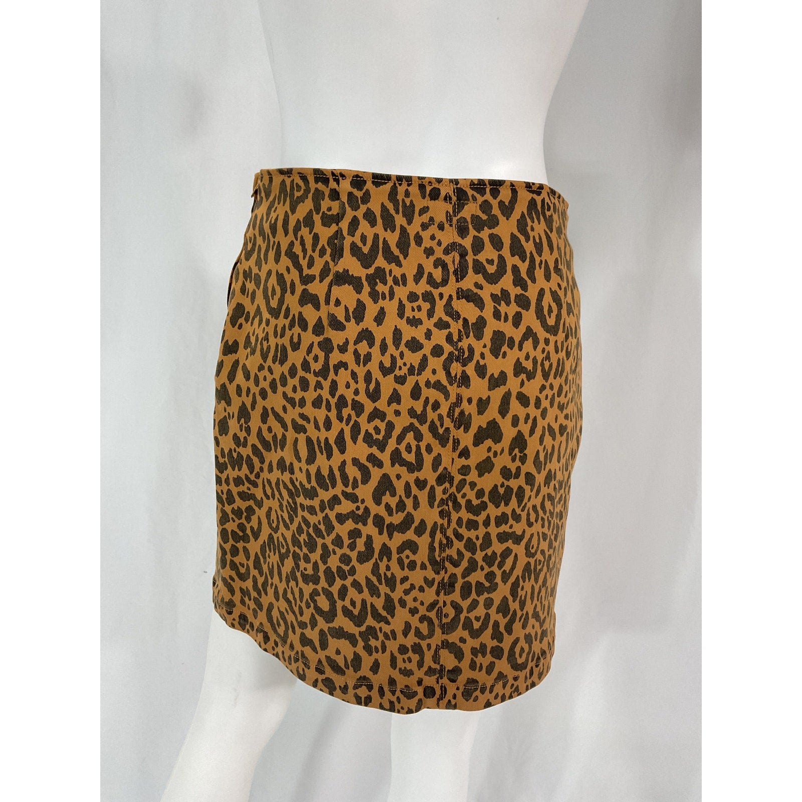 Mother 'The Side Splitter' Brown Denim Mini Skirt Size 28