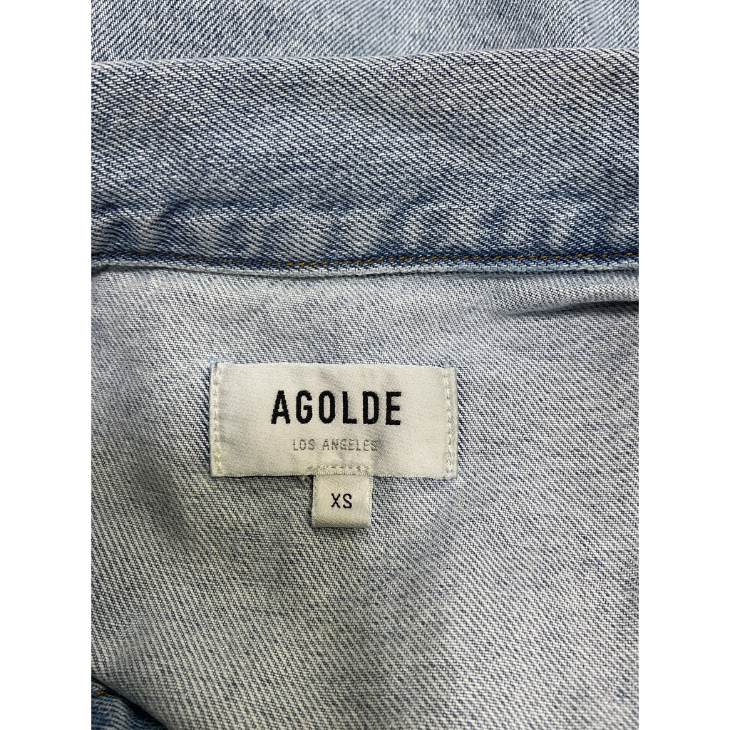 Agolde 'Charli' Blue Cotton Oversized Denim Jacket Size XS