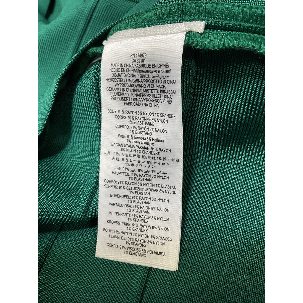 Herve Leger V Neck Mini Green Sleeveless Bandage Dress Size M - NWT