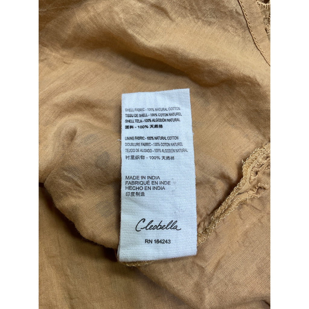 Cleobella 'Katie' Tan Cotton Blouse Size S