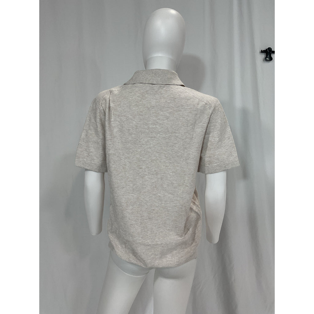 Theory 'Goris' White Short Sleeve Polo Shirt Size S