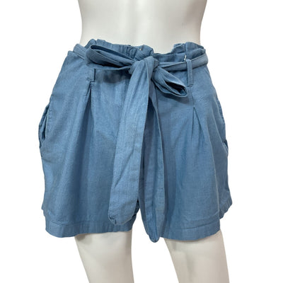 L'Academie Belted Robin Blue Laurent Shorts Size S
