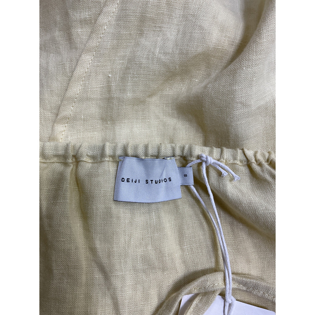 Deiji Studios Wrap Yellow Linen Back Top Size S - NWT