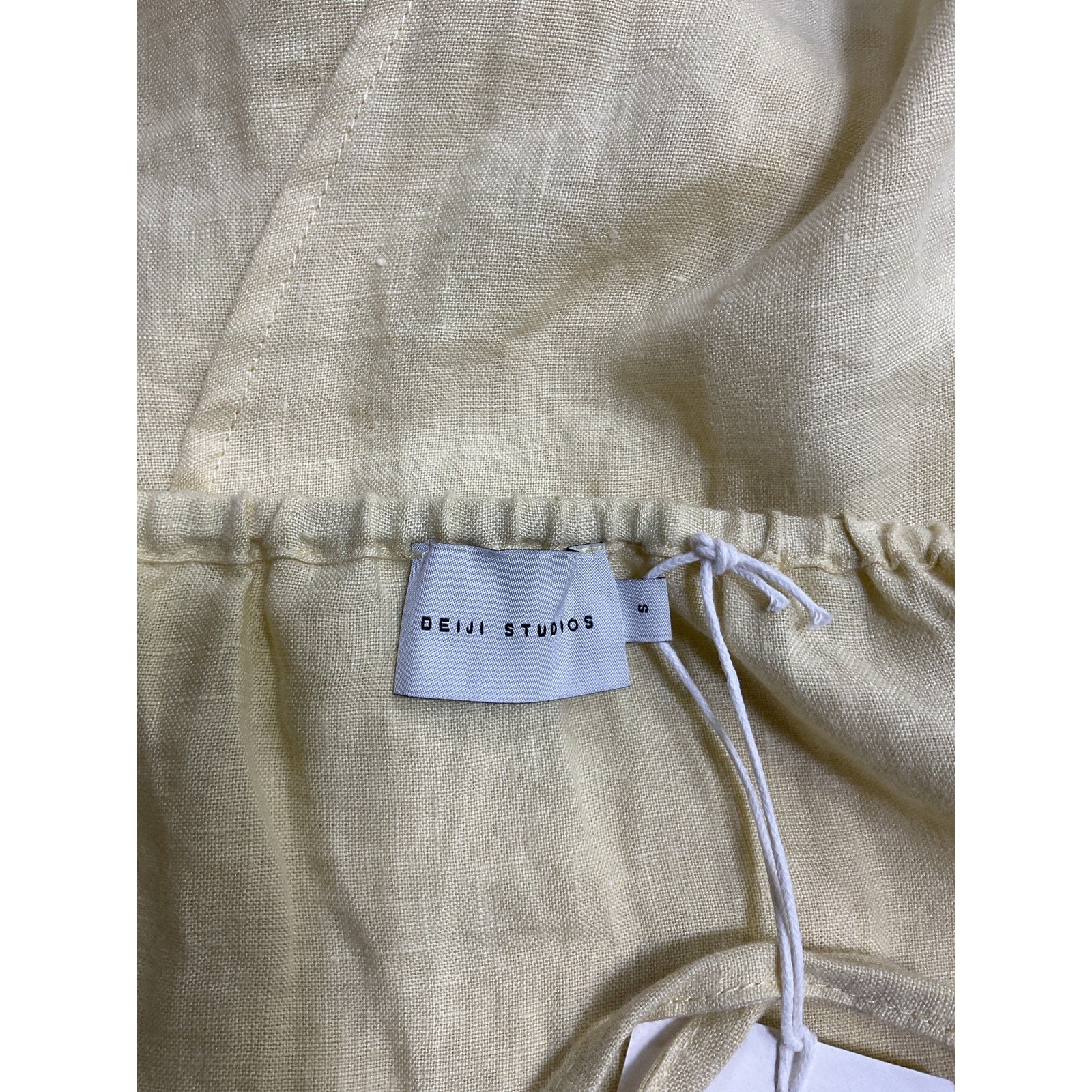 Deiji Studios Wrap Yellow Linen Back Top Size S - NWT