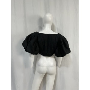 L'Academie 'Millie' Black Viscose Crop Top Size M