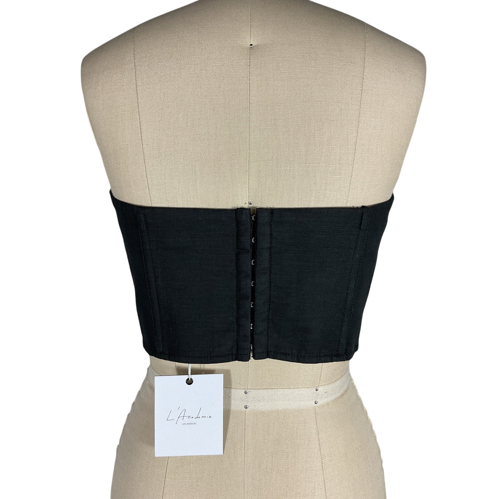 L'Academie 'Ember' Black Viscose Corset Top Size M - NWT