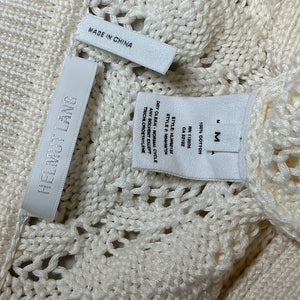 Helmut Lang Open Knit Ivory Taylor Crop Sweater Size M