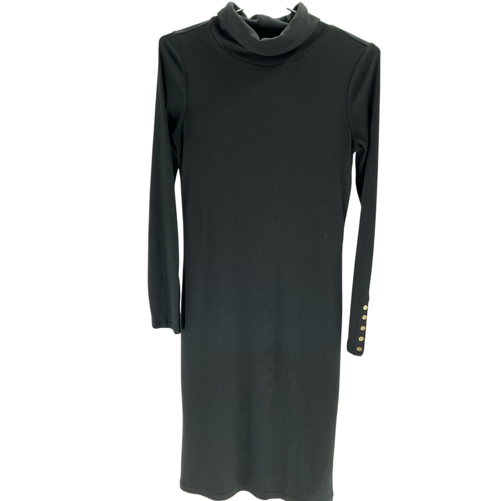 Ralph Lauren Black Cotton-Blend Turtleneck Dress Size 6