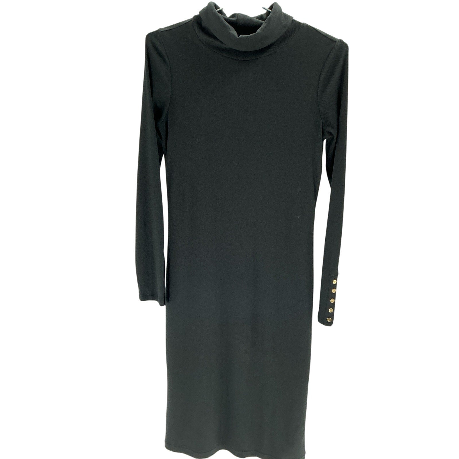 Ralph Lauren Black Cotton-Blend Turtleneck Dress Size 6
