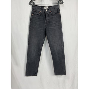 Agolde '90'S' Black Cotton Mid Rise Loose Denim Jean Size 24