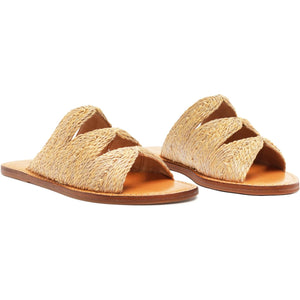 Schutz Ivy Beige Leather Sandal Size 10