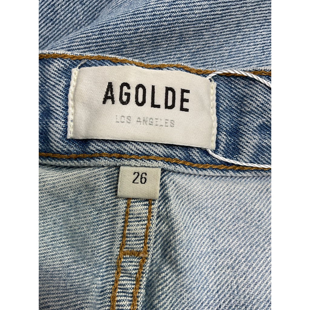 Agolde Pinch Waist Blue Cotton High Rise Kick Denim Jean Size 26